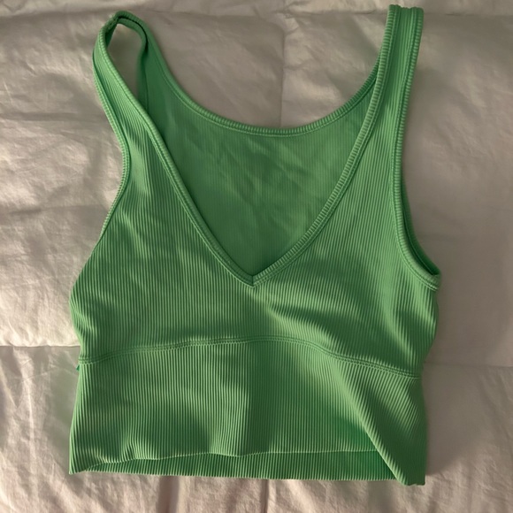 lime green lulu lemon crop top!! - Picture 2 of 2